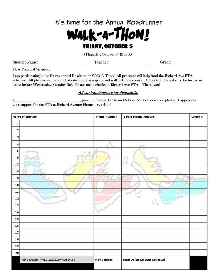 Walkathon Registration form Template Pin by Melissa Malewitz Chu On School Fundraising Ideas