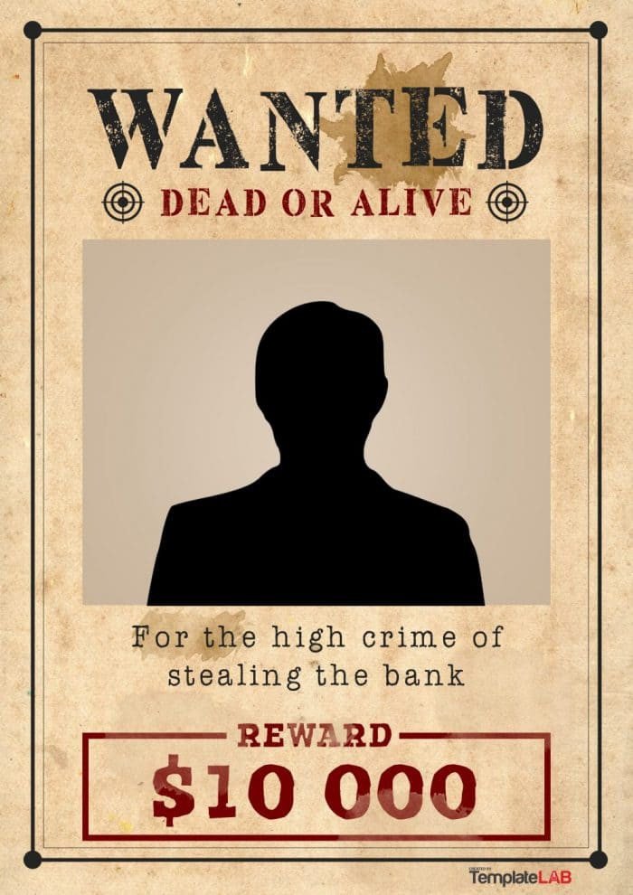 Wanted Poster Template Free 29 Free Wanted Poster Templates Fbi and Old West