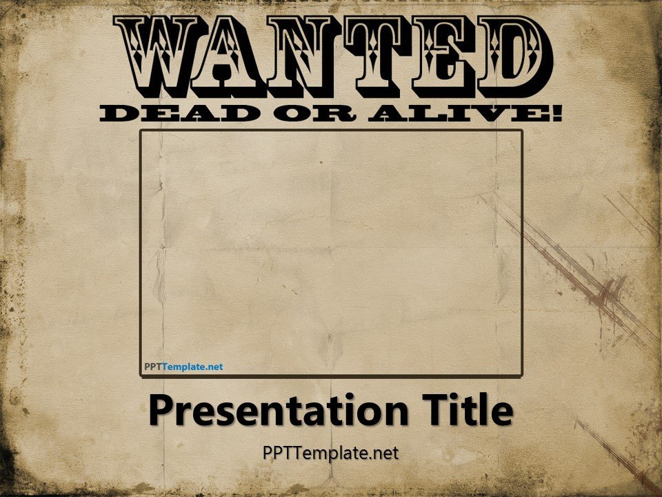 Wanted Poster Template Free Free Wanted Poster Template for Powerpoint
