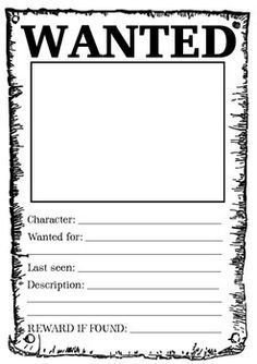 Wanted Poster Template Free Printable Wanted Poster Template Black and White Free Download
