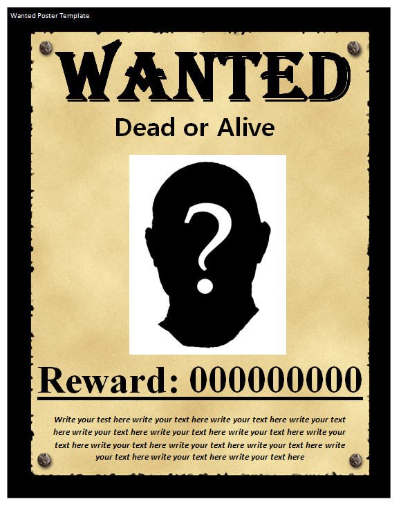 Wanted Poster Template Free Wanted Poster Template 20 Download Documents In Psd