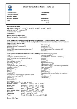 Waxing Consultation form Template Sample Client Consultation form Make Up