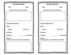 Weather Journal Template Template for Weather Observation Journal