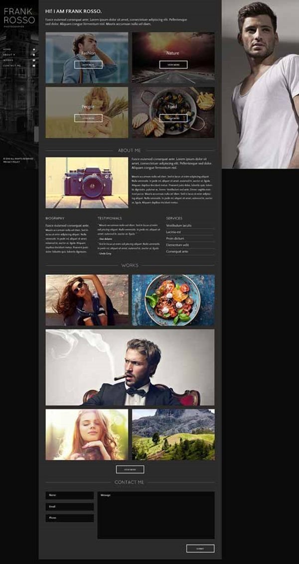 Web Template for Photographer Graphy Website Templates – New Graphy themes