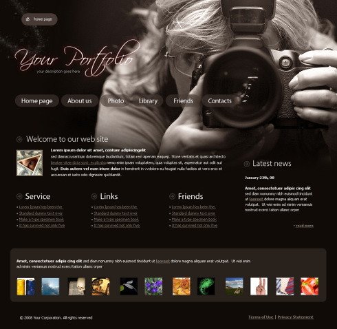 Web Template for Photographer Graphy Website Templates