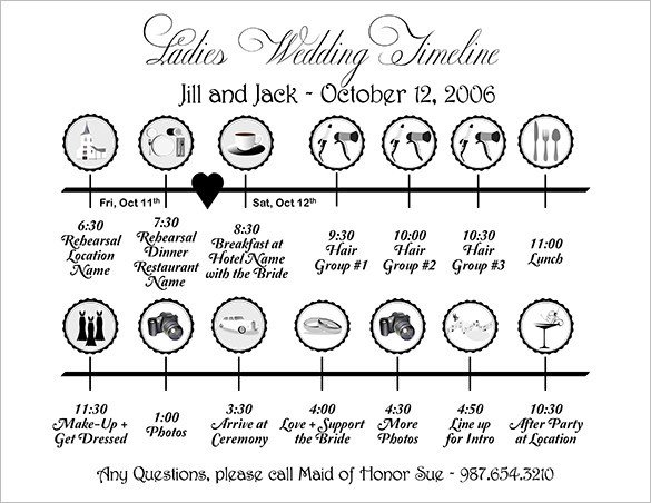 Wedding Day Timeline Template Free 29 Wedding Timeline Template Word Excel Pdf Psd