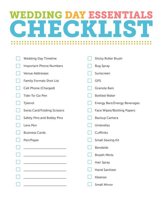 Wedding Day Timeline Template Free Printable Wedding Planning Checklist – Wedding Planner