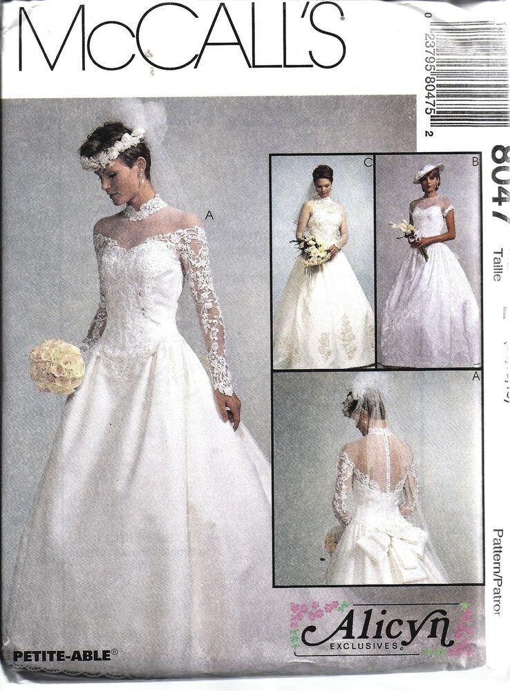 Wedding Dress Patterns Free 8047 Uncut Vintage Mccalls Sewing Pattern Misses Bridal