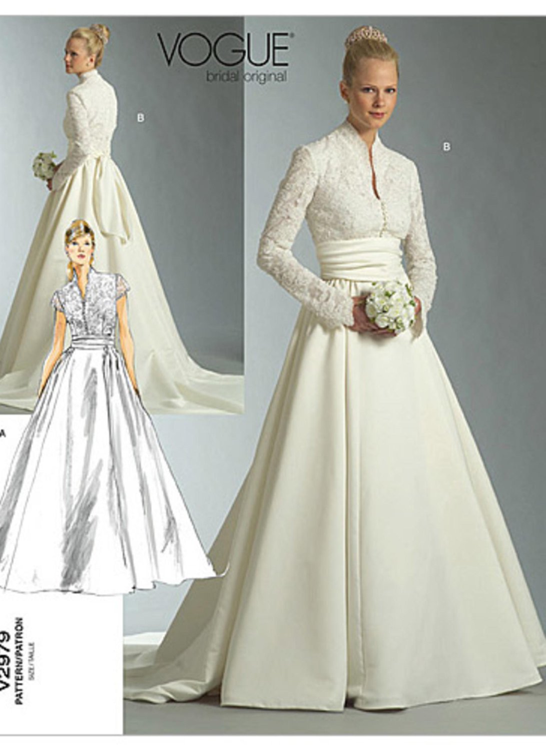 Wedding Dress Patterns Free Sz 12 14 16 Vogue Wedding Dress Pattern V2979 Misses