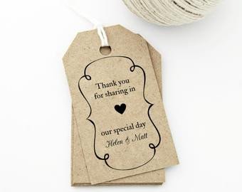 Wedding Favor Tag Template Favor Tag Template Printable Small Double Heart by thediystore