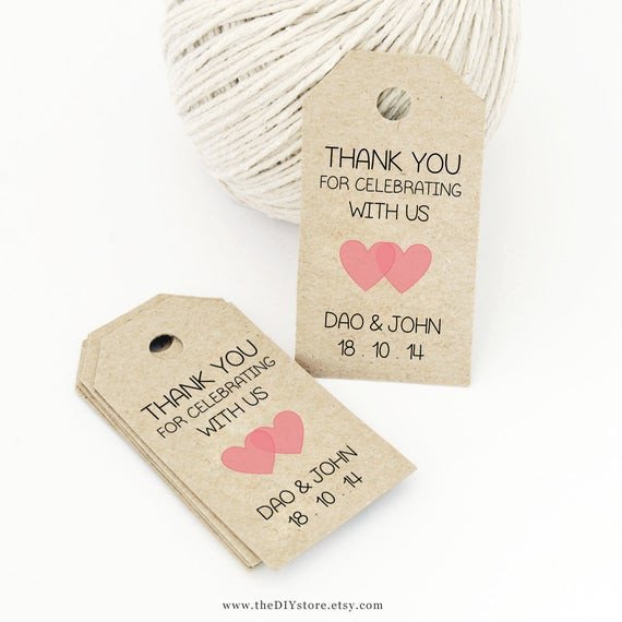 Wedding Favor Tags Template Favor Tag Template Printable Small Double Heart Design