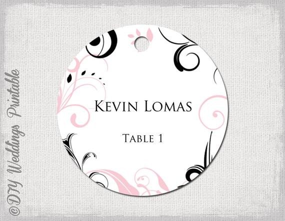Wedding Favor Tags Template Wedding Favor Tags Template Pink &amp; Black Scroll