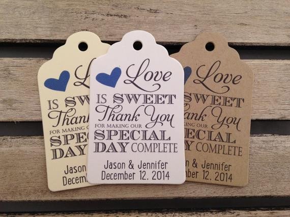 Wedding Favor Tags Template Wedding Gift Tags Love is Sweet Thank You for Making Our Day