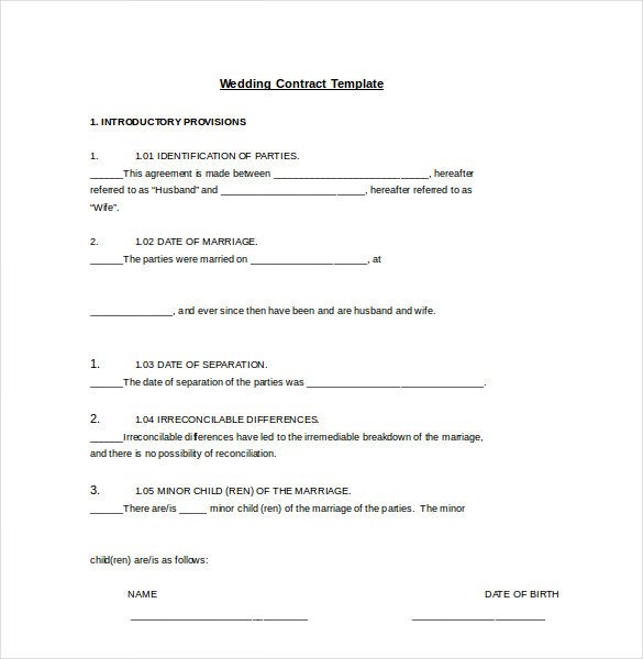 Wedding Florist Contract Template 28 Wedding Contract Templates – Example Word Google Docs