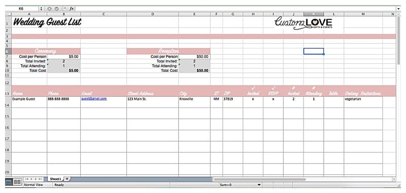 Wedding Guest List Excel 17 Wedding Guest List Templates Excel Pdf formats