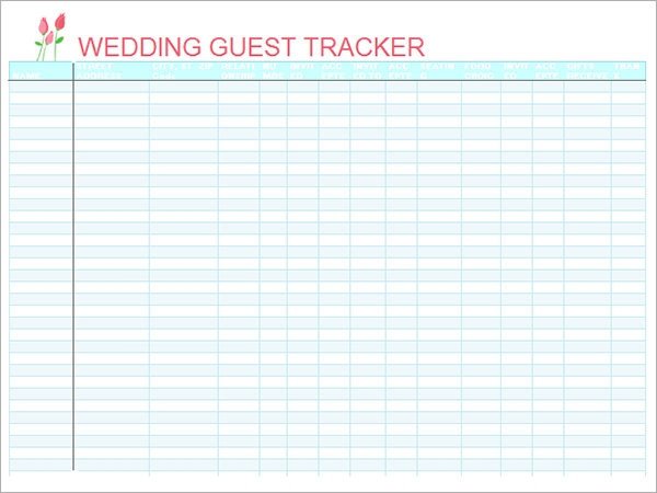 Wedding Guest List Excel 17 Wedding Guest List Templates Pdf Word Excel
