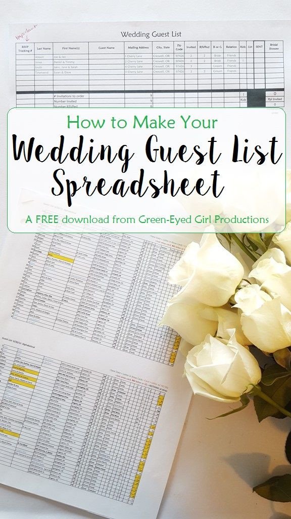Wedding Guest List Excel How to Make Your Wedding Guest List Spreadsheet Free