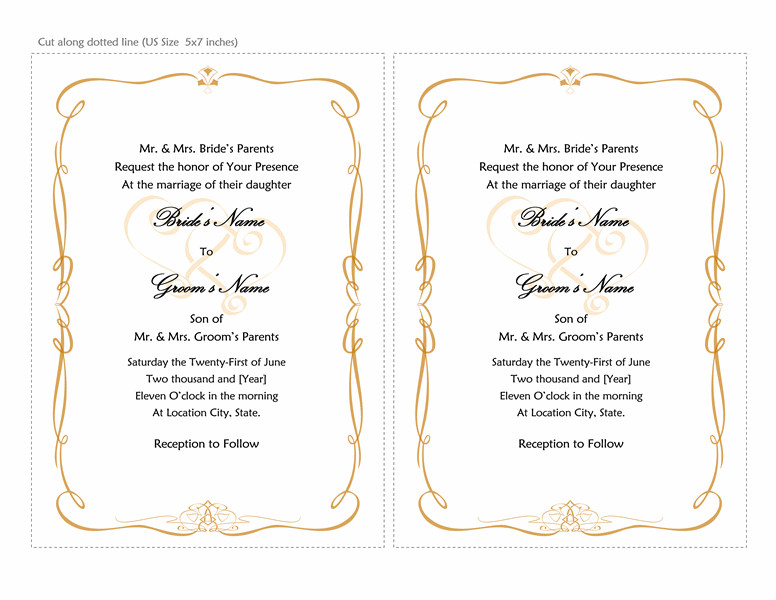 Wedding Invitation Templates Word Microsoft Word 2013 Wedding Invitation Templates