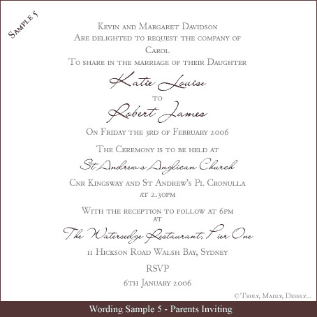 Wedding Invite Wording Template Free Wedding Invitation Wording Samples Truly Madly