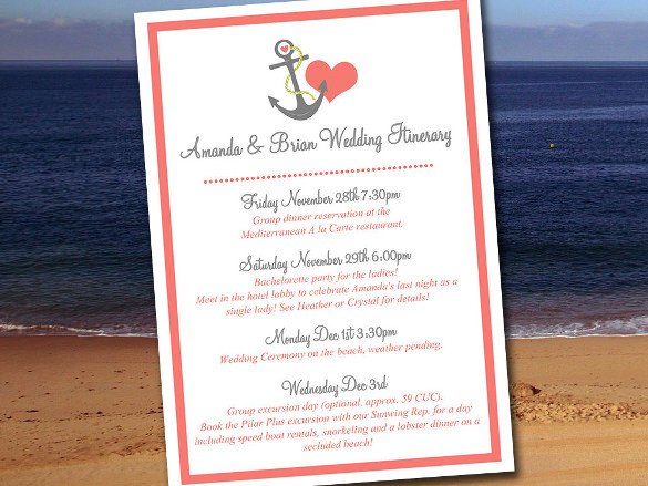 Wedding Itinerary for Guests 44 Wedding Itinerary Templates Doc Pdf Psd