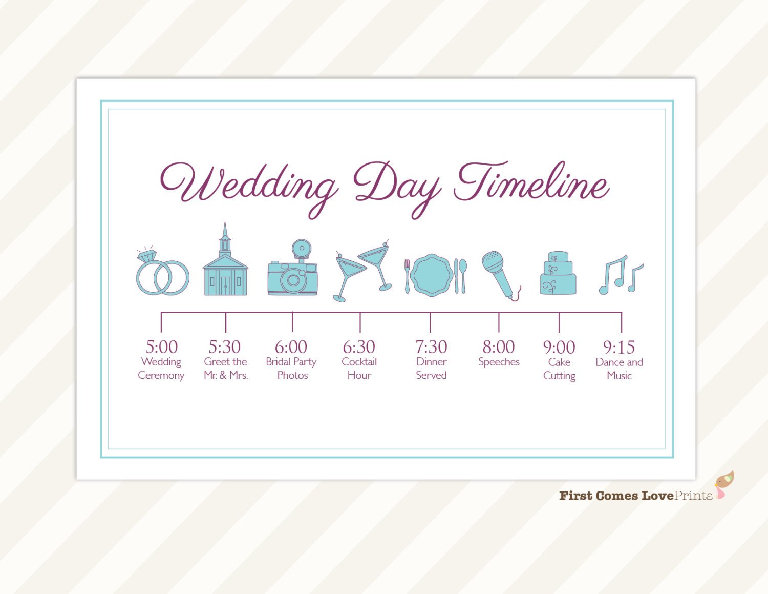 Wedding Itinerary for Guests Wedding Day Timeline Card Itinerary for Guests Big Day