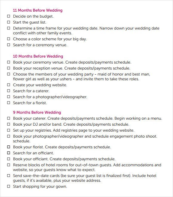 Wedding Meeting Agenda Template Wedding Agenda 9 Download Free Documents In Pdf