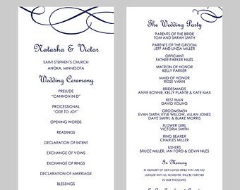 Wedding Program Template Microsoft Word Wedding Program Template Word