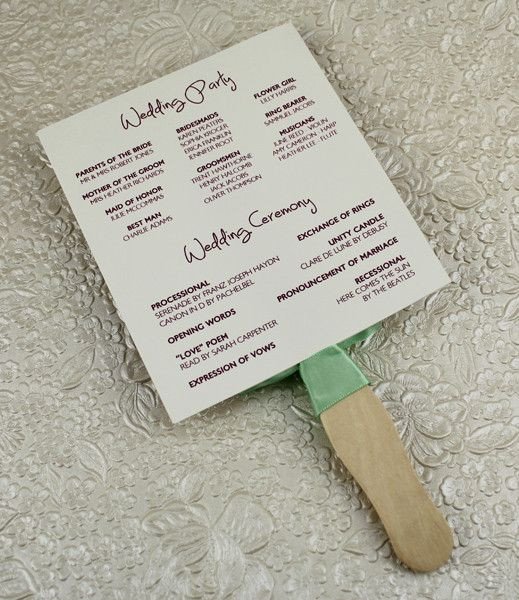 Wedding Programs Fans Templates Wedding Program Paddle Fan Template – Matelasse Design