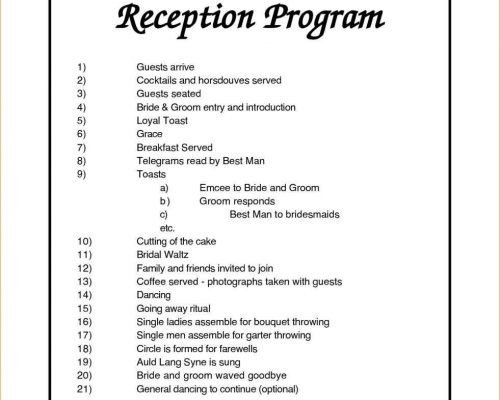 Wedding Reception Program Sample Sample Program Flow for Beauty Pageant