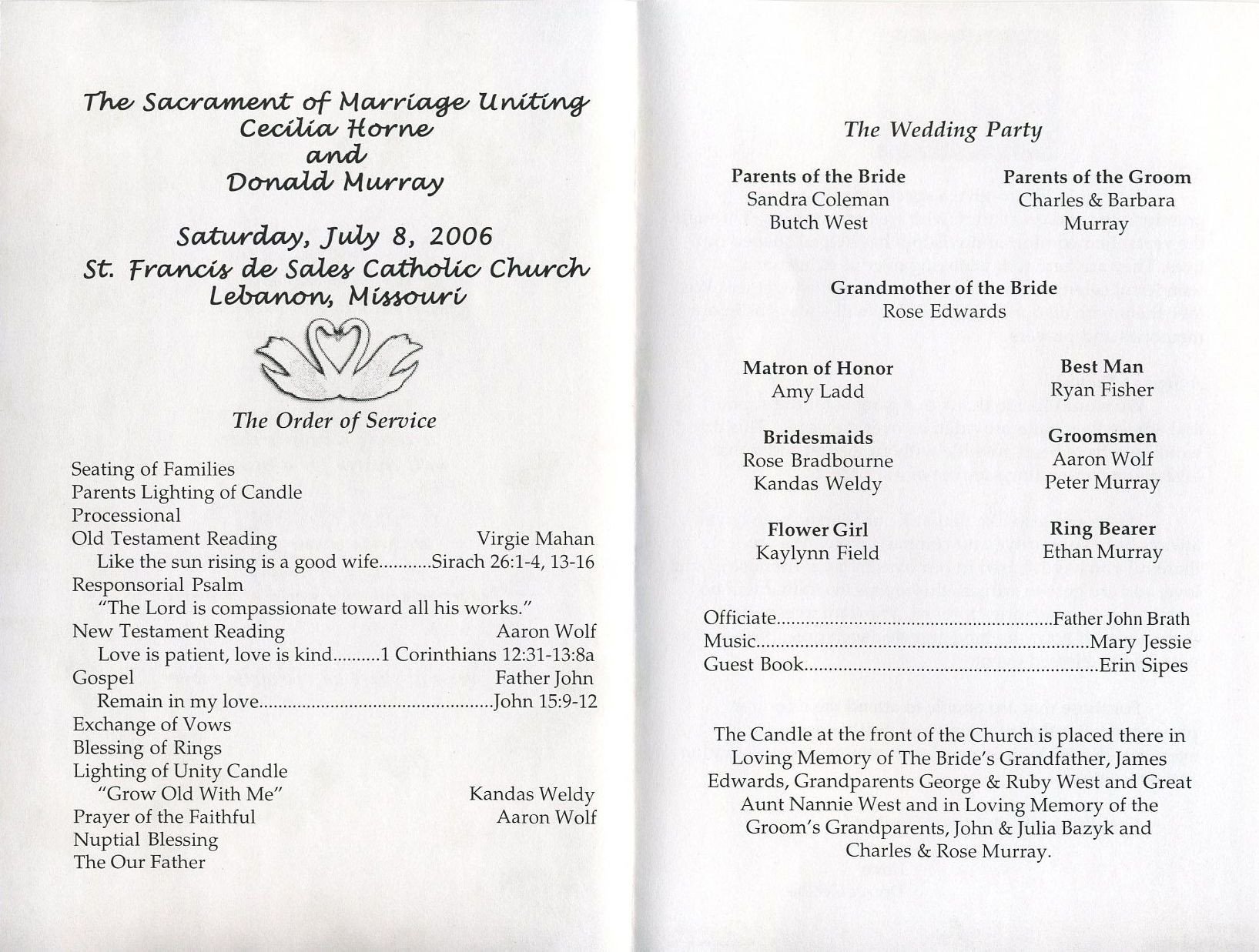 Wedding Reception Program Templates Free Printable Wedding Programs Templates