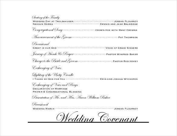 Wedding Reception Programme Template Wedding Program Templates – 15 Free Word Pdf Psd