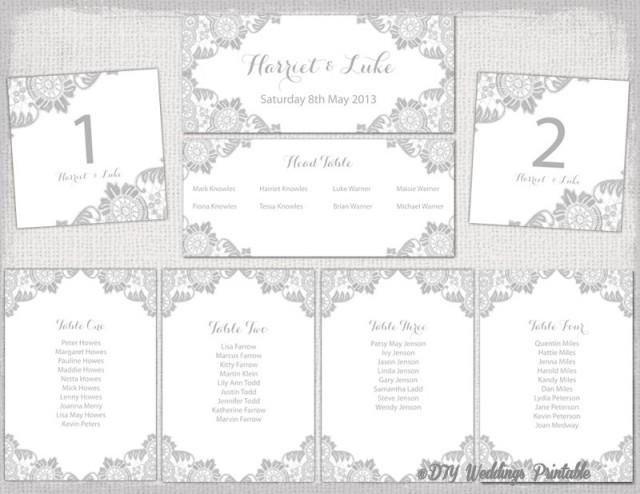 Wedding Reception Seating Charts Template Wedding Seating Chart Template Silver Gray &quot;antique Lace