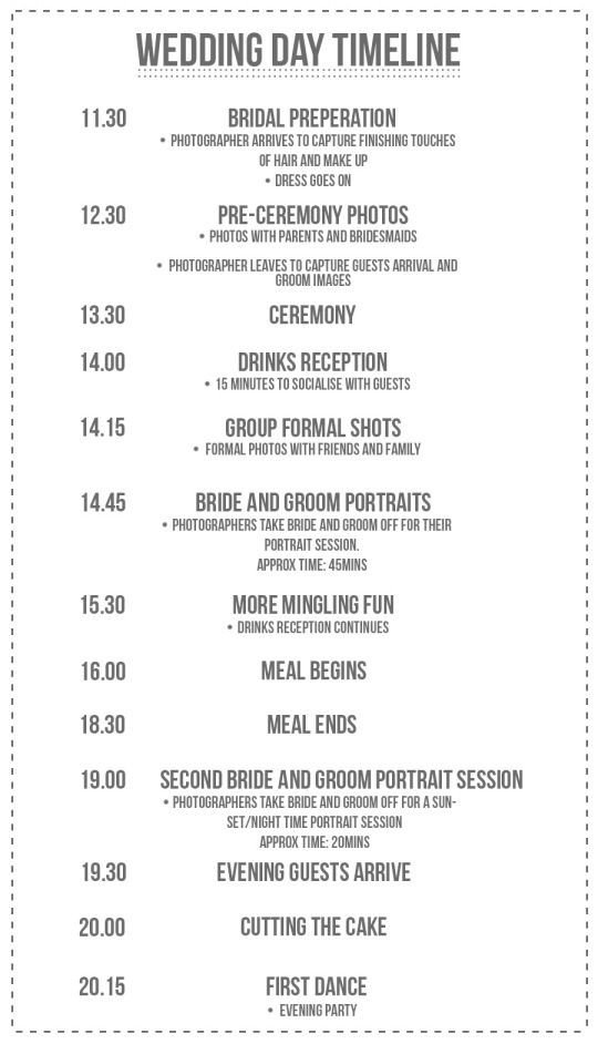 Wedding Reception Timeline Template 9 Best Wedding Day Schedule Images On Pinterest