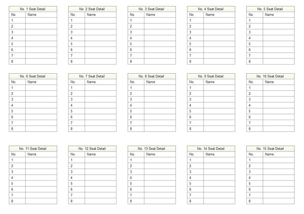 Wedding Seating Chart Template Table Plan software