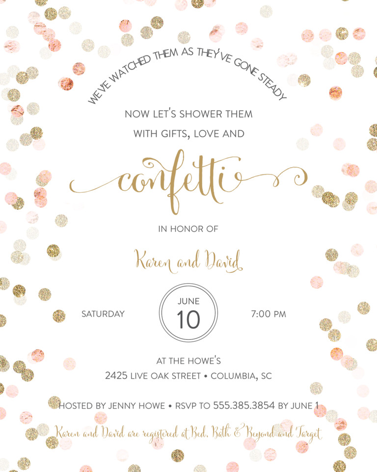 Wedding Shower Invitation Templates Bridal Shower Invitation Wording Ideas and Etiquette