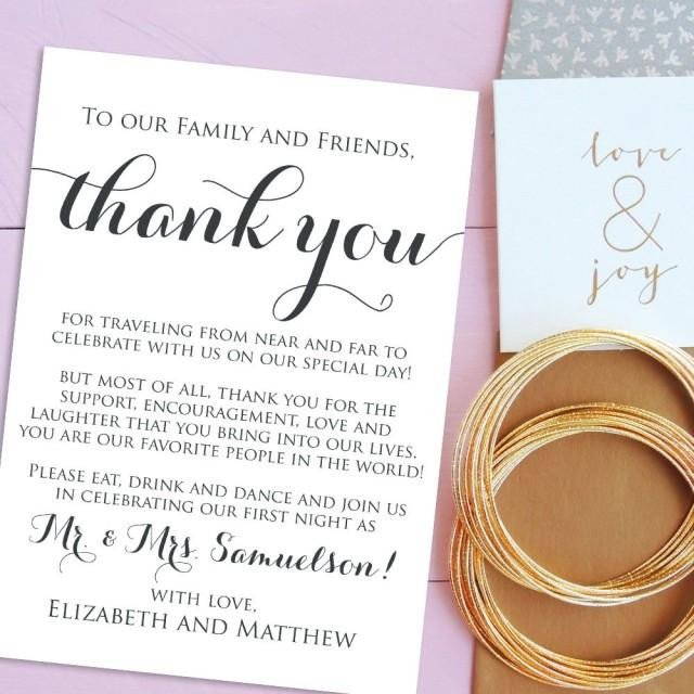 Wedding Thank You Card Template Wedding Thank You Cards Wel E Letter Printable Wedding