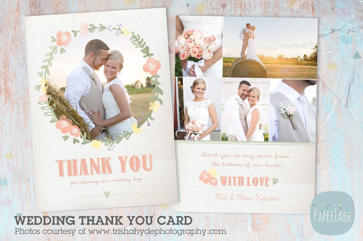 Wedding Thank You Cards Template Aw014 Wedding Thank You Card Postcard Templates