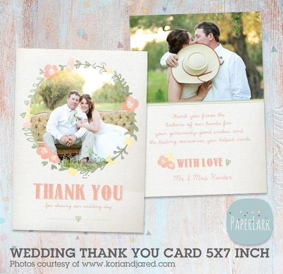 Wedding Thank You Cards Template Wedding Thank You Card Shop Template Aw008 Instant