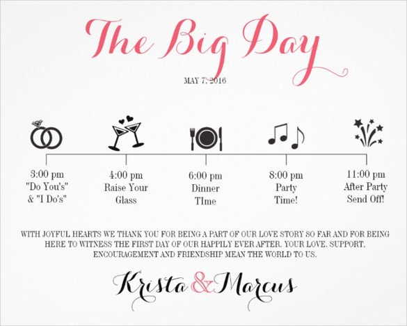 Wedding Weekend Itinerary Template 44 Wedding Itinerary Templates Doc Pdf Psd