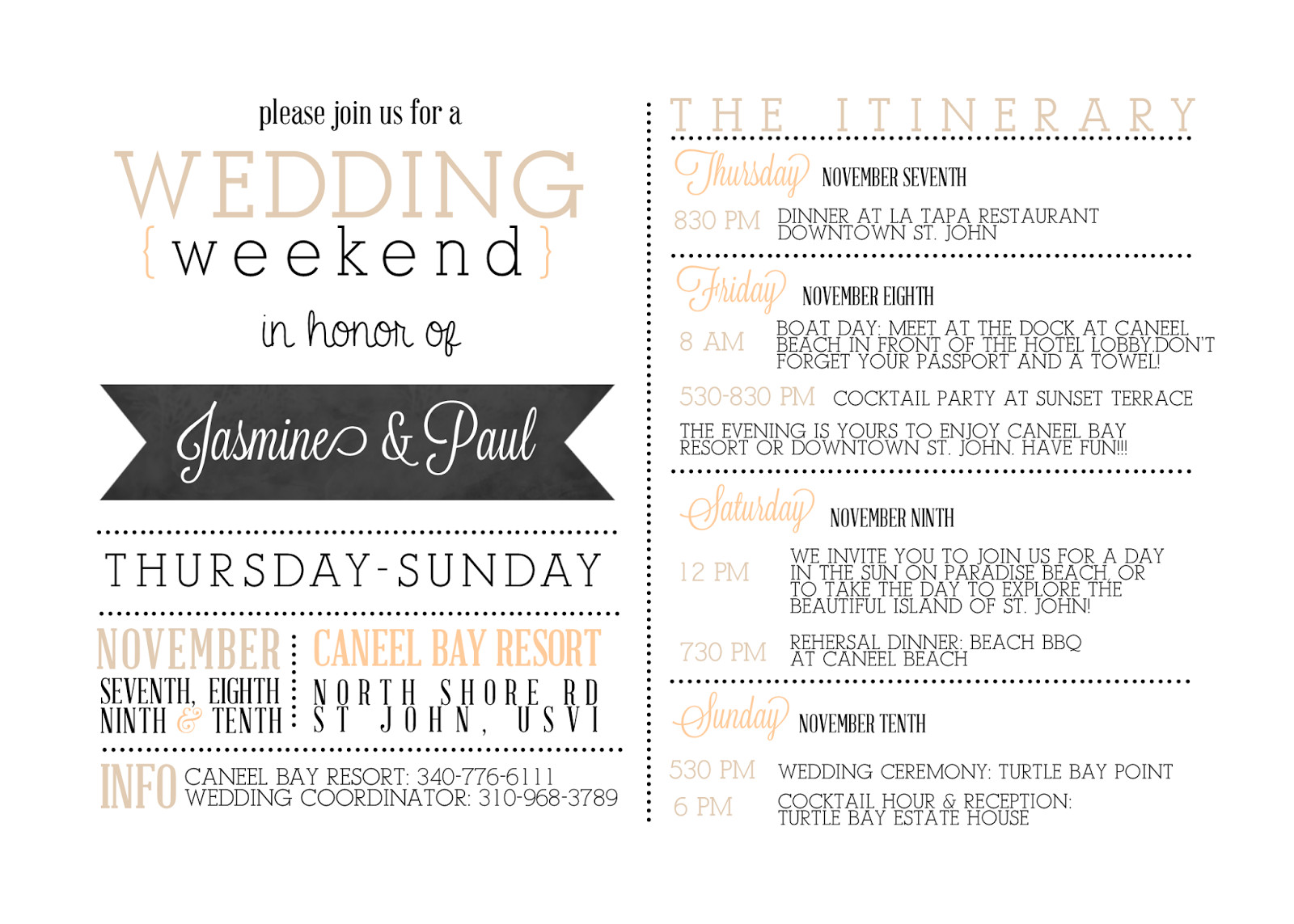 Wedding Weekend Itinerary Template Sugar Queens Custom Wedding Wel E Cards