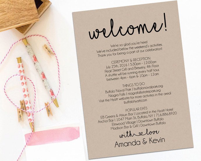 Wedding Welcome Letter Template Wel E Letter Wedding Itinerary Printable by