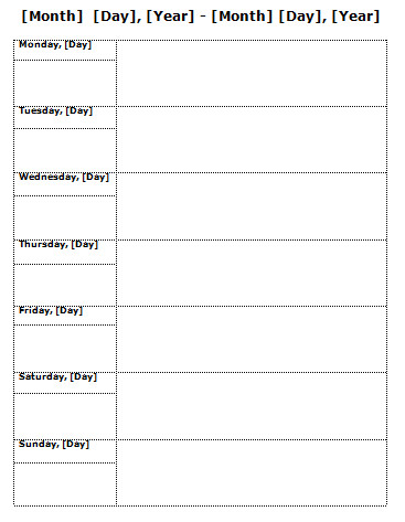 Week Planner Template Word Weekly Planner Template 7 Free Schedule Planners