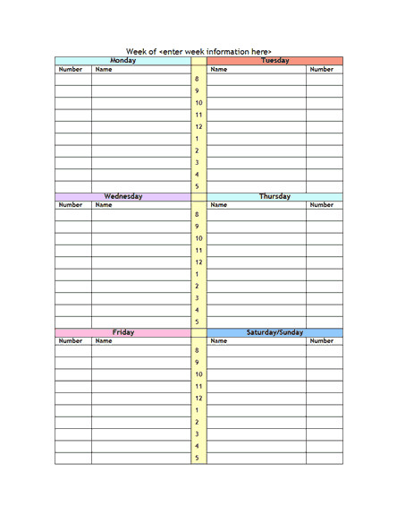 Week Planner Template Word Weekly Planner Template – Microsoft Word Templates