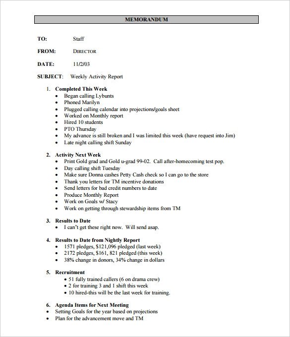 Weekly Activities Report Template 36 Weekly Activity Report Templates Pdf Doc