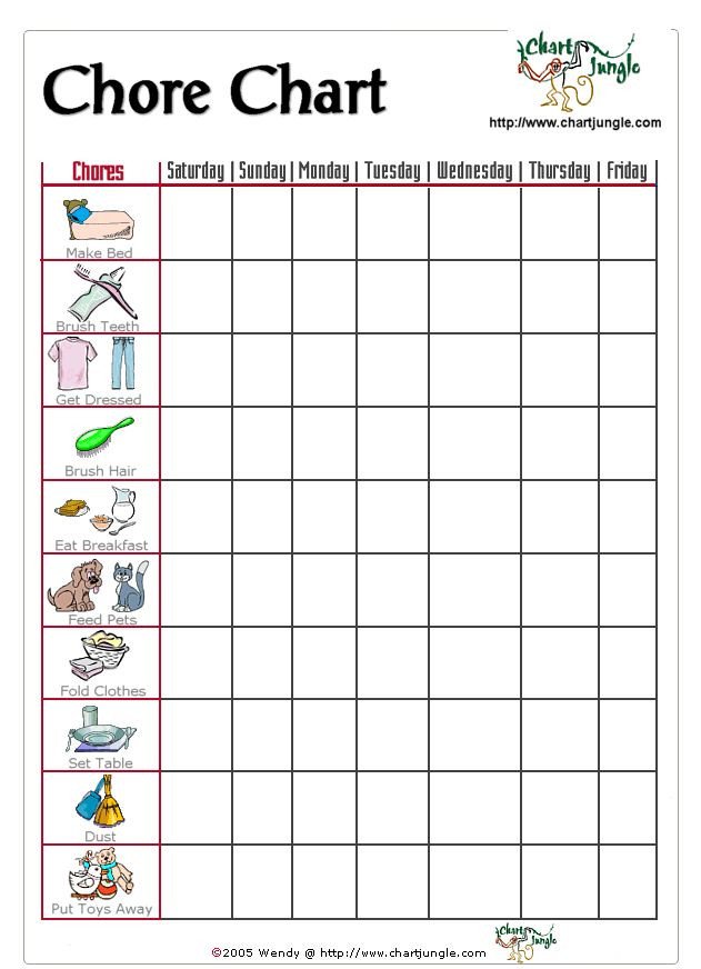 Weekly Chore Chart Printable Best 25 Weekly Chore Charts Ideas On Pinterest
