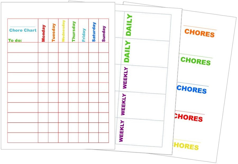 Weekly Chore Chart Printable Chore Chart Printable Kit
