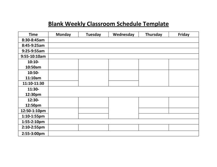 Weekly Class Schedule Template Best 25 Printable Blank Calendar Ideas On Pinterest