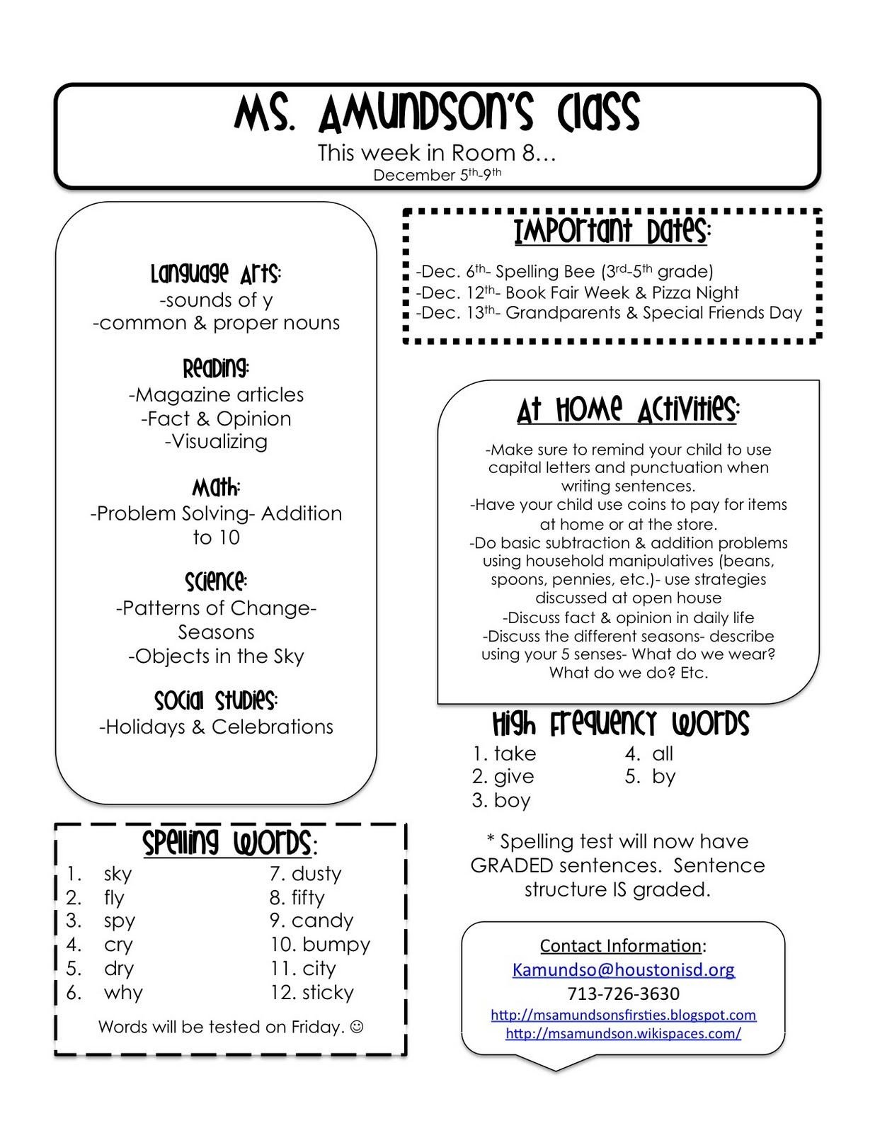 Weekly Classroom Newsletter Template Weekly Newsletter Templates for Teachers