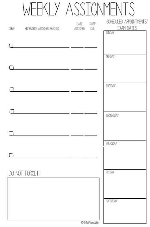 Weekly College Schedule Template Free College Planner Printables Stickers