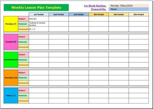 Weekly Lesson Plan Template 20 Lesson Plan Templates Free Download [word Excel Pdf]